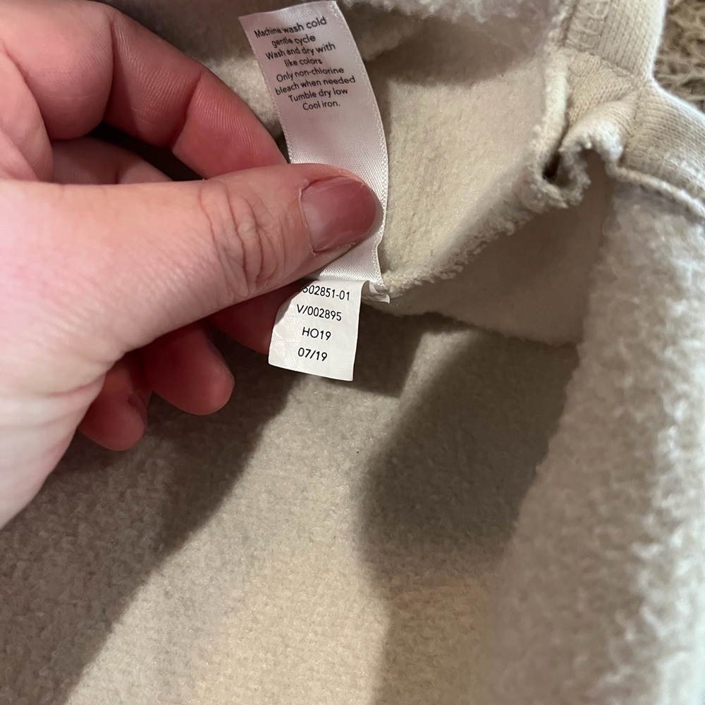 Athleta 24/7 Funnel Neck Sweatshirt Women Large Beige Athleisure Yoga Run - Picture 8 of 9